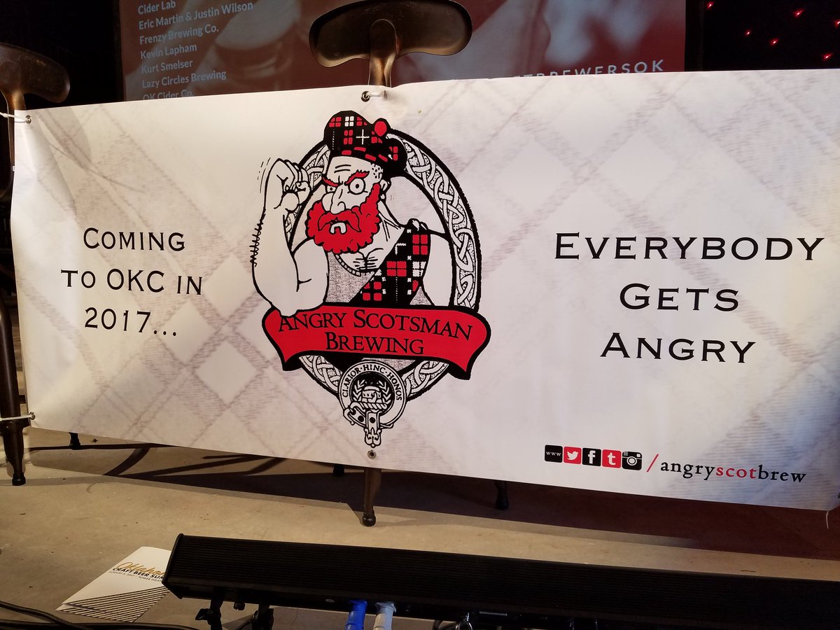 duje_on's tweet photo. If at in the #stateofbrewnion go check out @AngryScotBrew on the theater floor. #oklohomacraftbeersummit . https://t.co/v11fQVXm4e