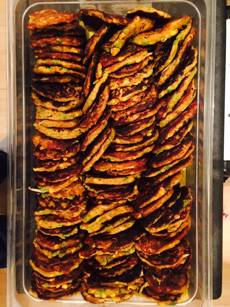 Beautiful Korean Roast corn &amp; scallion Bindaetteok fritters ready for their Knutsford debut tomorrow <a href="/_makersmarket/">Makers Market</a> #veggie vegan #GF #wow