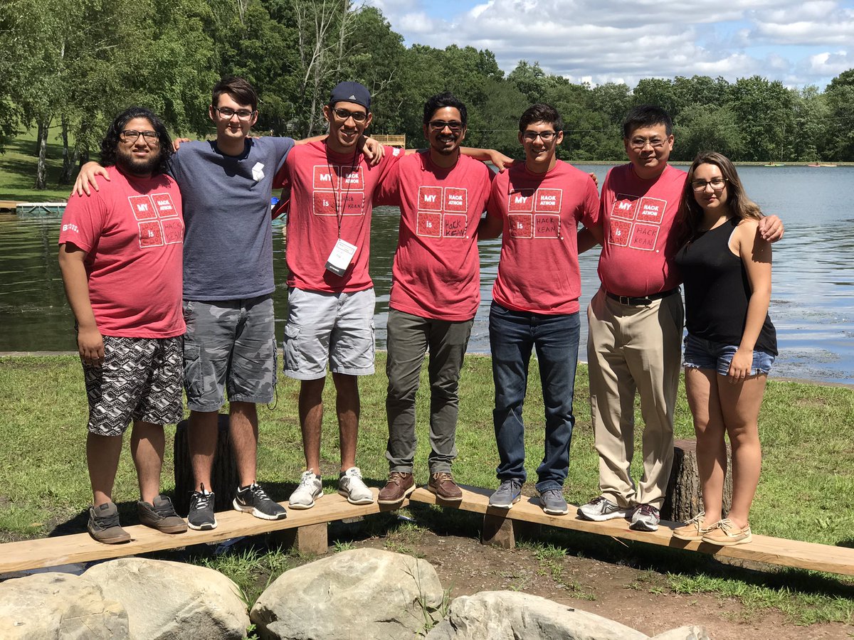 HackKean's tweet photo. We're out here at @MLHacks #HackconV with the team learning for #Hackkean2018! Representing @KeanUniversity https://t.co/JdMzRLLuiP