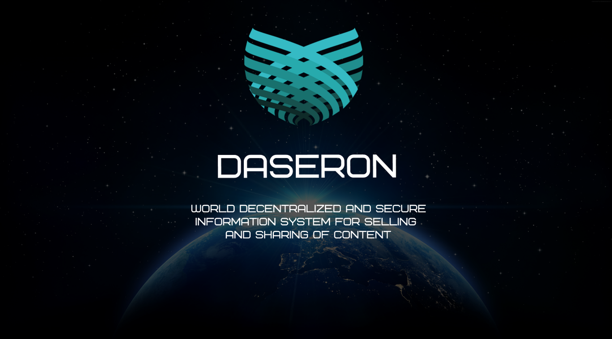 “DASERON” project was developed on Ethereum, announces his campaign ICO August 14, 2017 12:00 UTC. facebook.com/DaseronICO/?hc…