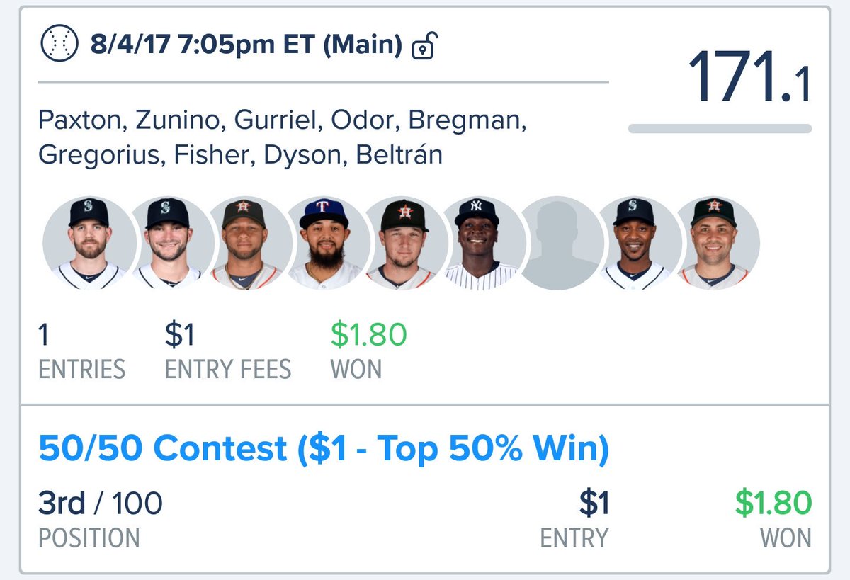 tke240's tweet photo. How about these numbers?! And I actually came close in those gpp's... @toptenfanduel is on fire! #feverfanatics #DFS https://t.co/OYW1DxCgLR