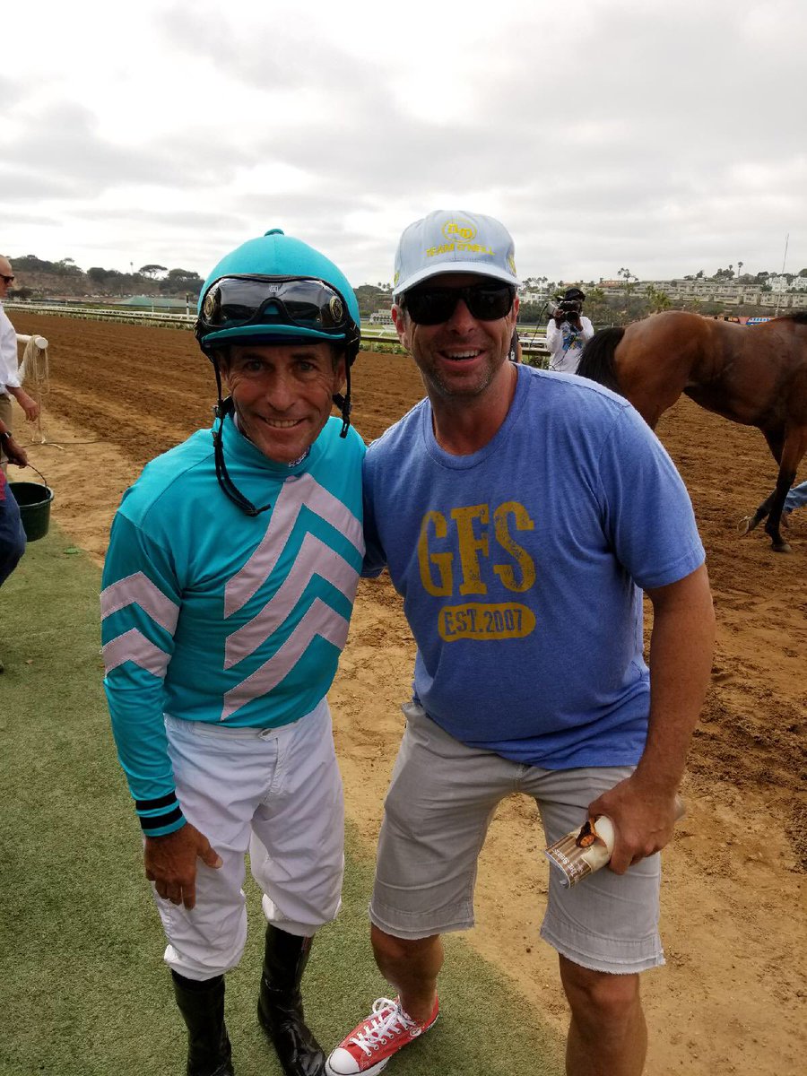 .<a href="/ScottKaplan/">Scott Kaplan</a> with Hall of Famer #GaryStevens after #Jeremy'sLegacy win in 5th race <a href="/DelMarRacing/">Del Mar Racetrack</a> <a href="/craigdado/">Craig Dado</a> <a href="/ScottandBR/">ScottandBR Fan</a>