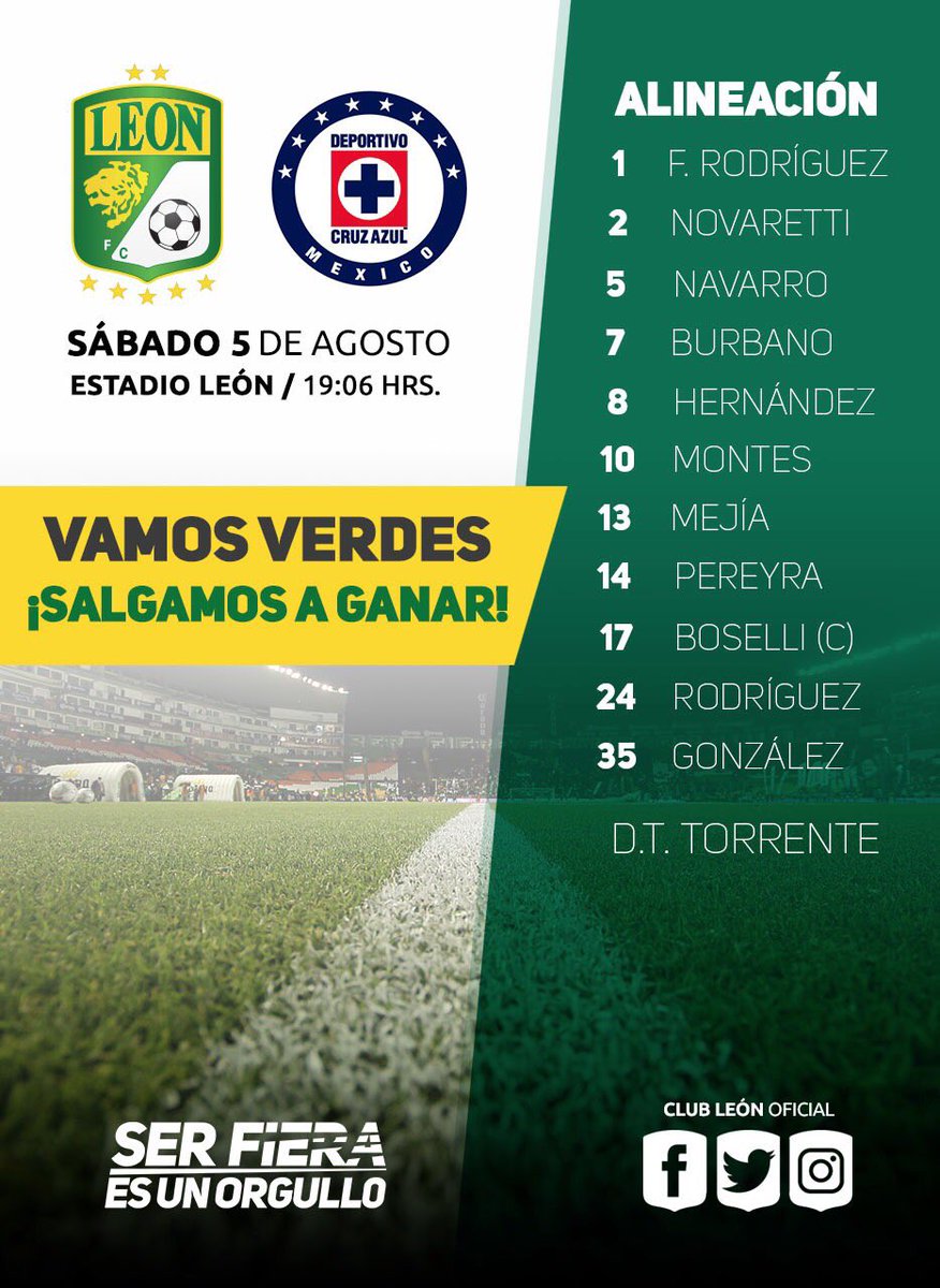 clubleonfc's tweet image. #J3 | #LEOvsCAZ
Te presentamos nuestra alineación para el juego de esta noche.