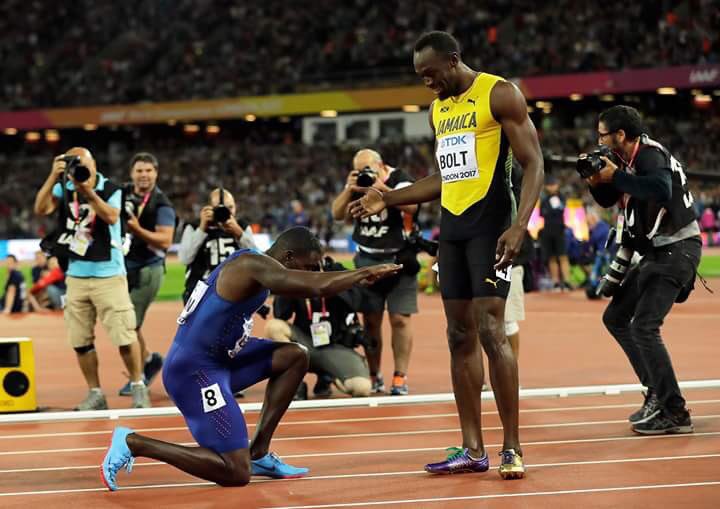 QuGuangyu's tweet photo. You are always the HERO！😘 @usainbolt 🏃 #London2017 #FASTESTFOREVER 👊 https://t.co/6m3jlRP6xp
