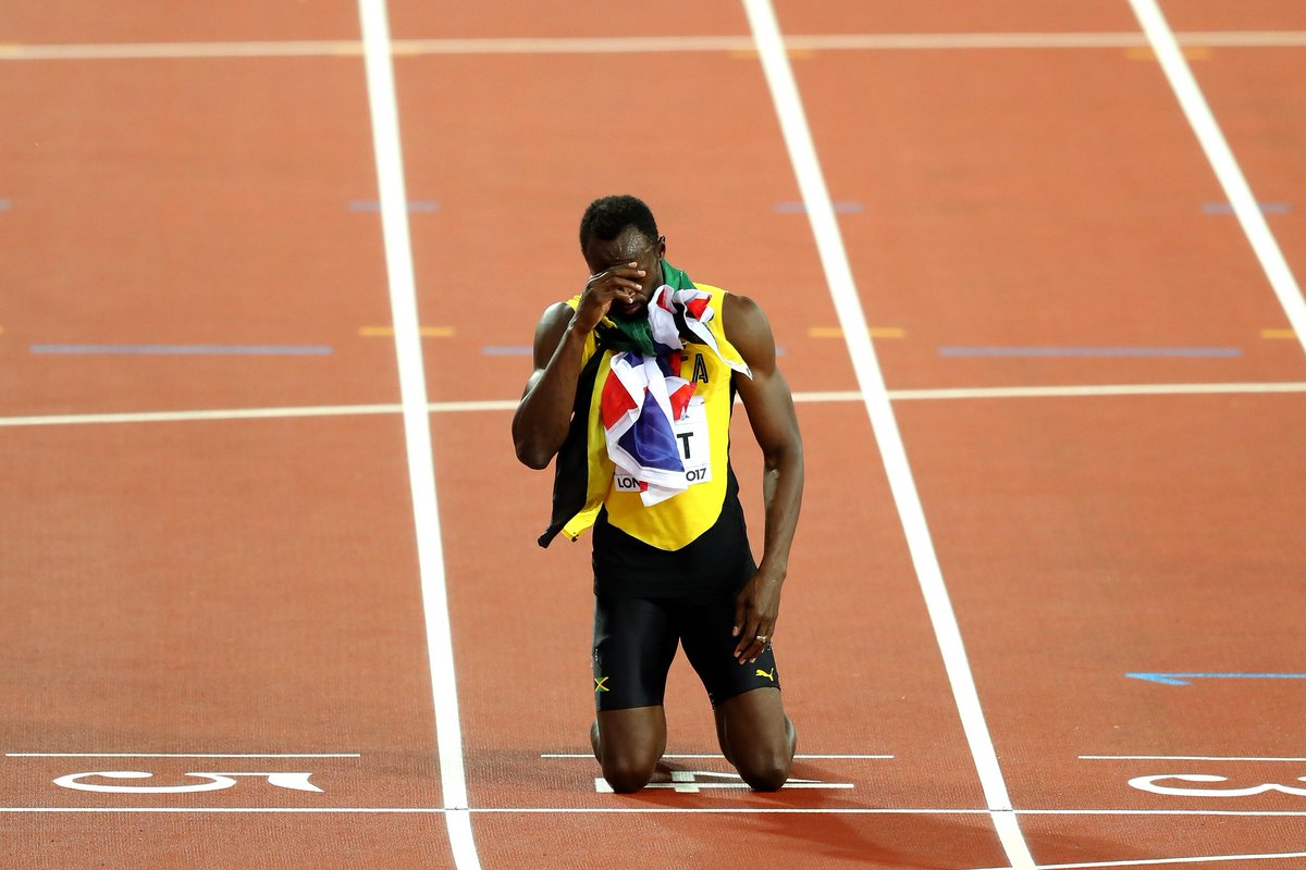 QuGuangyu's tweet photo. You are always the HERO！😘 @usainbolt 🏃 #London2017 #FASTESTFOREVER 👊 https://t.co/6m3jlRP6xp