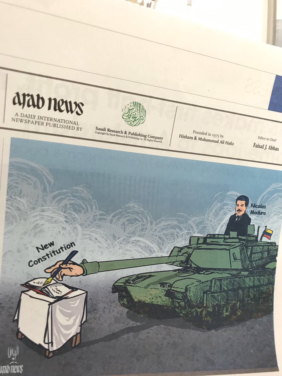 eliminad_a's tweet image. Está es la portada del "Arab News" hoy en Arabia Saudita