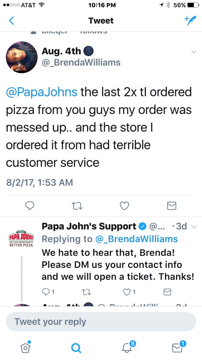 edwardcates's tweet photo. @pizzahut could learn a lot from the way @PapaJohns responds to issues on social. 4th call on fixing an order placed 3.5 hrs ago. https://t.co/exgPUt5Ikg