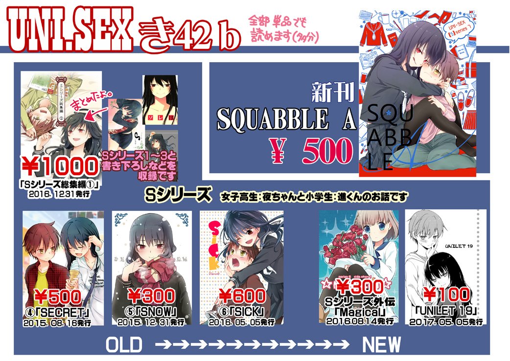 C92のお品書きです。新刊は書店さんの予約も始まっていますので良かったら。とらのあなhttps://t.co/rfQD6AuBhT
メロンブックスhttps://t.co/xVOpvbmY13
COMICZINさんでも扱って貰うよ。 