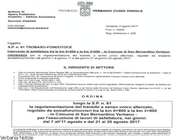 VerbaniaNotizie's tweet photo. #sp61 Trobaso - Fondotoce: #sensounicoalternato https://t.co/rpFkDFm3ZJ https://t.co/llq5rP9Isr