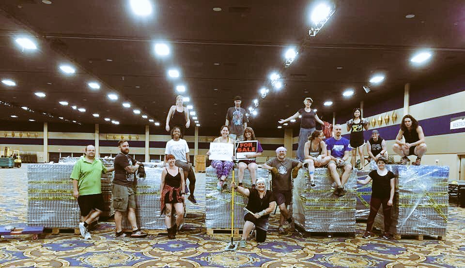 RollerconMC's tweet photo. HANDLE SIGN OFF! Beep boop!! Thank you all you amazing @RollerCon volunteers and attendees! #RollerCon2017 twitter is a WRAP! https://t.co/7xWAXCj9C1