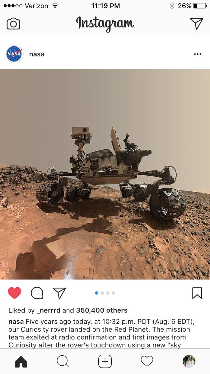 jillivry's tweet photo. Happy birthday Curiosity rover. Also, I love @NASA https://t.co/tHgfCtTyLo