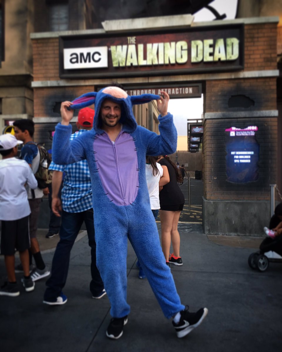 RealMFrancis's tweet photo. So this happened today. #universalstudioshollywood #eeyore #onesie #thewalkingdead #ThanksForNoticingMe #Disney #winniethepooh https://t.co/DMRGkbCpa3