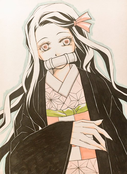 世羅さんがTwitterに投稿した竈門禰豆子(鬼滅の刃)のイラスト。