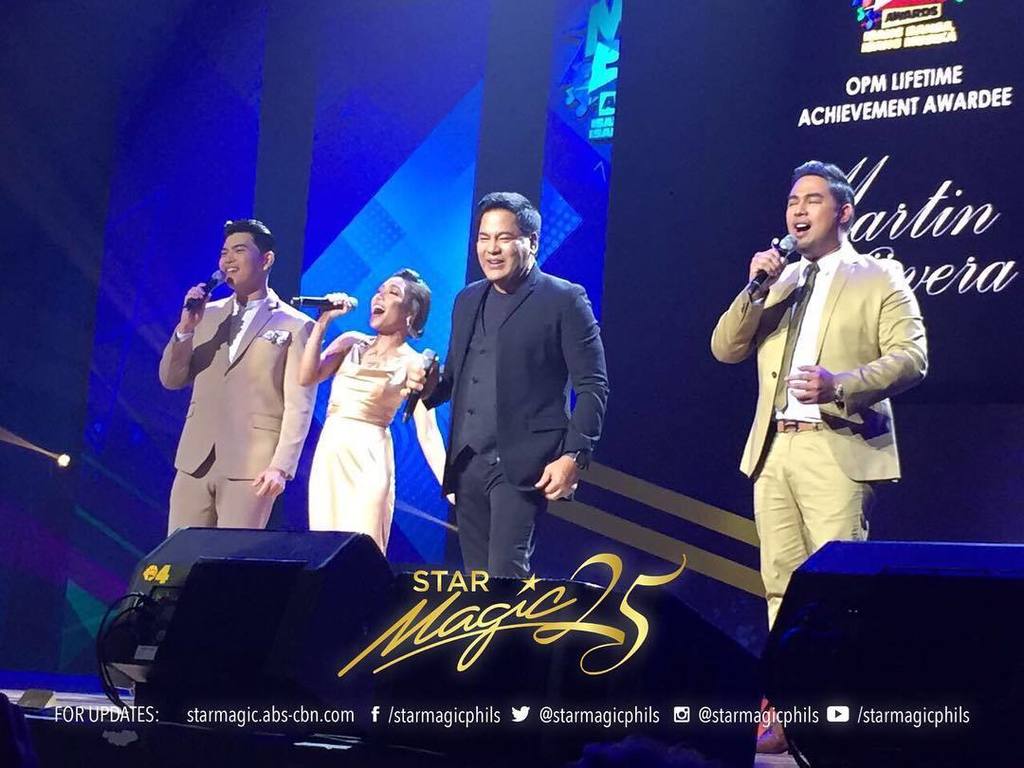 starmagicphils's tweet photo. Darryl, Jona and Jed Jed Madela during the OPM Lifetime Achievement Tribute Prod for Mr. Martin Nievera #MORPMA2017 https://t.co/B6kcekpmso https://t.co/HPjYr5Hagg