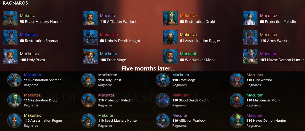 _RickStrife's tweet image. Finally all my characters are 110 lol #wow #worldofwarcraft #ragnaros