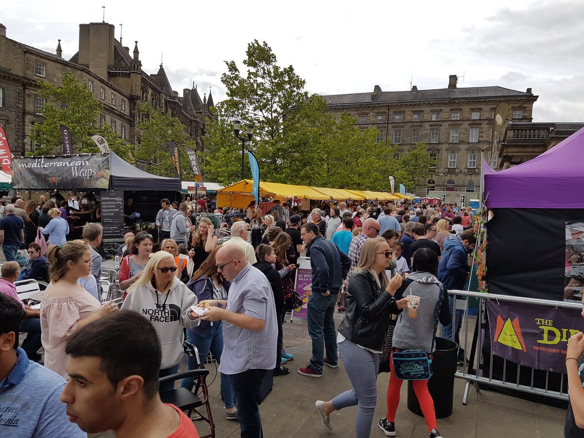 Some of the 20 or so small businesses benefiting from the stalls sponsored by #fsbwestyorks at #Huddersfield today. #hfdf17