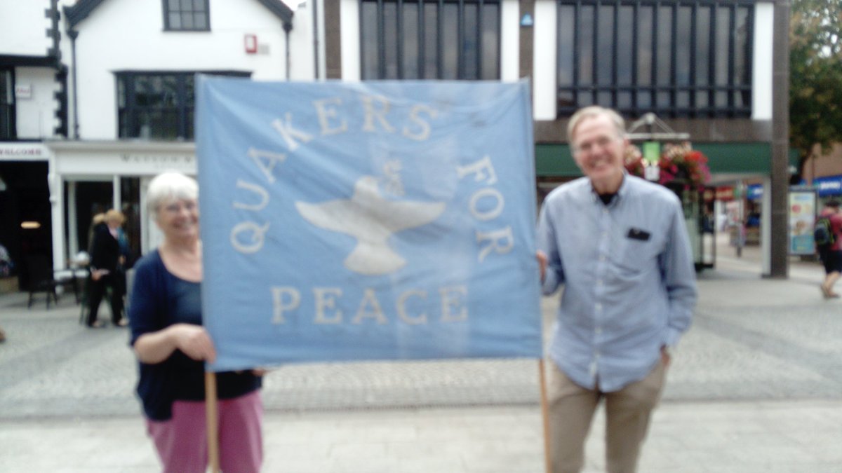 Usually join friends in Keighley to remember Hiroshima. Today I joined #quakersforpeace vigil in Taunton.