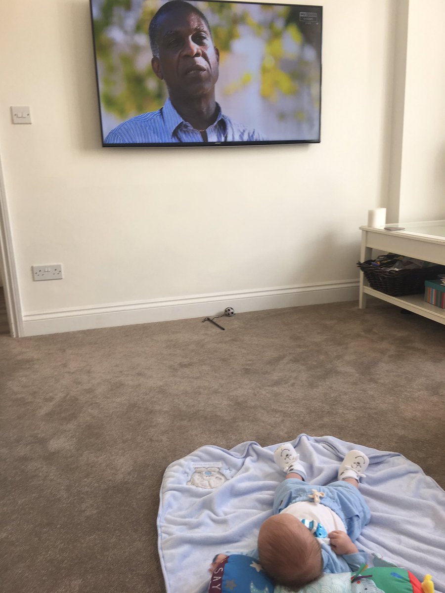 thut1991's tweet photo. @SkyCricket Michael Holdings youngest fan enjoying the interval https://t.co/pFnBRPf4uf