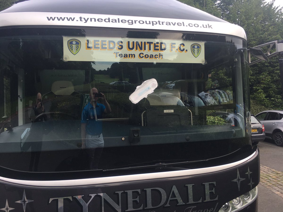 covwes87's tweet photo. @FBAwayDays Leeds coach this morning. Take it not everyone is a fan! https://t.co/JXmmwxiOw0