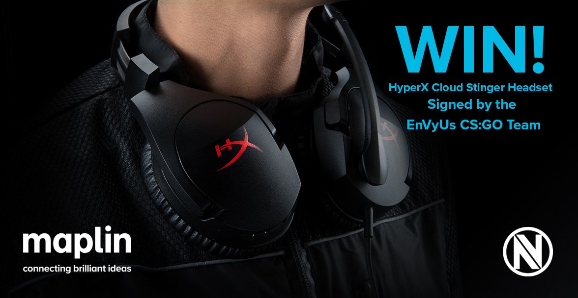 maplintweet's tweet photo. We're giving away x2 @HyperX Cloud Stinger Gaming Headsets signed by @TeamEnVyUs 
#RT AND #FOLLOW TO ENTER!
T&amp;Cs: https://t.co/riFZHpeDiT https://t.co/EtV7ZhQXqG