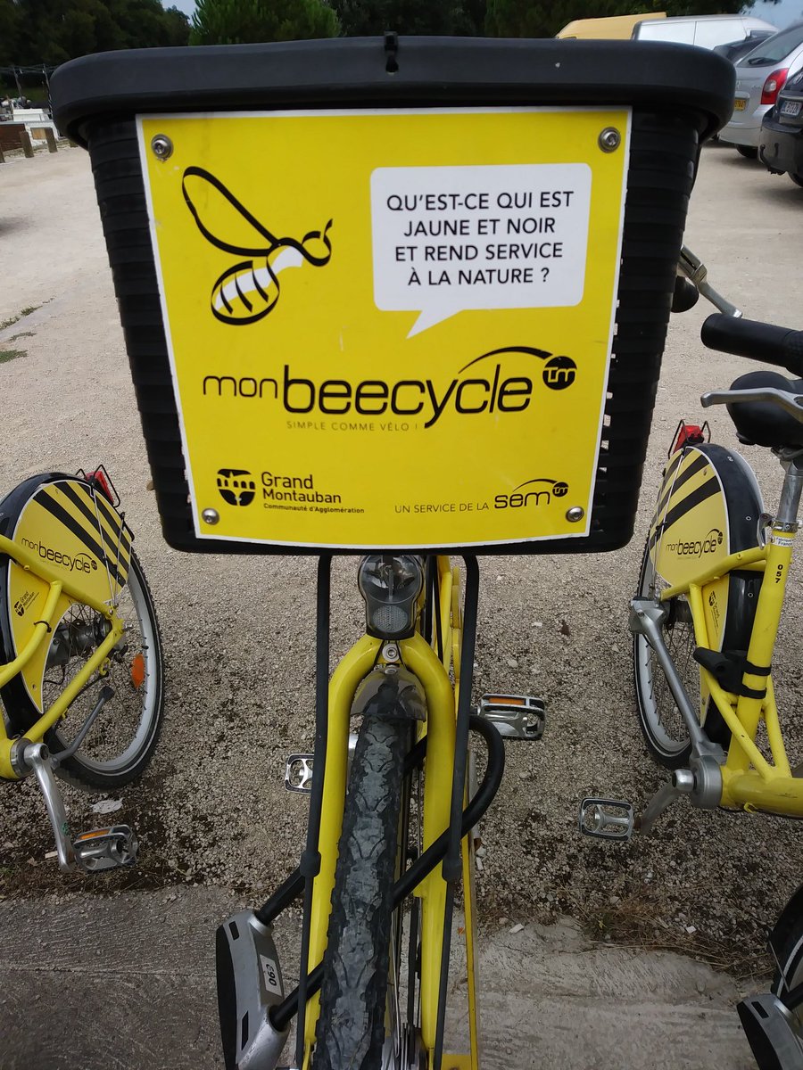 dtag82's tweet photo. Qu'est-ce qui est jaune et noir et vous attend ?
 #Beecycle #Montauban #Occitanie #TarnEtGaronne #France #mytng #Jonathan https://t.co/WADH7YBCr4