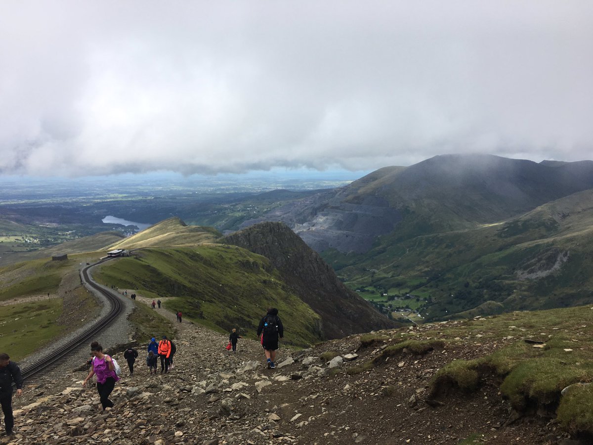 billyandthebee's tweet photo. Tiring walk up #mountsnowdon but fantastic views even with the mist. #snowdonia #craftinspiration #hiking #wales #snowdon #mountains https://t.co/TNbUuV5VIS