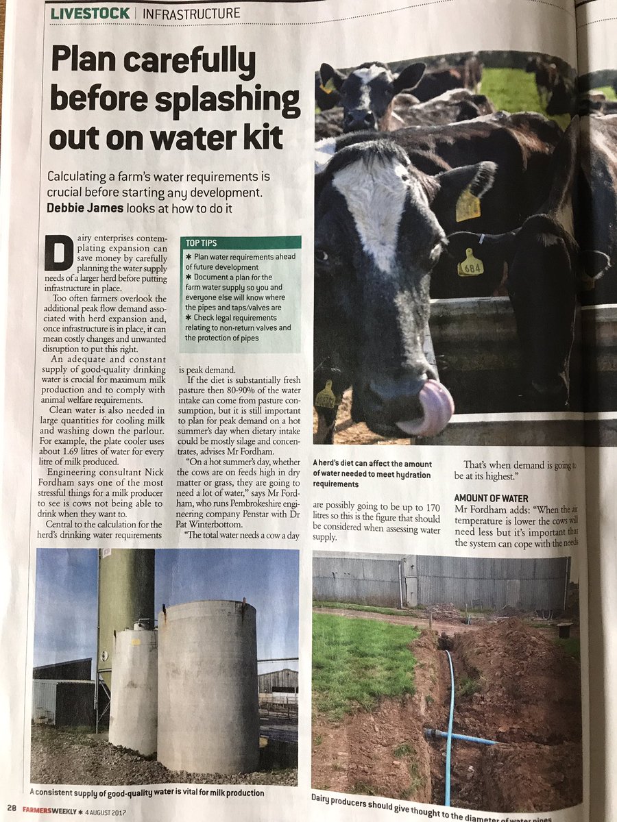 CERES_AG's tweet photo. Good article on the importance of water in this weeks @FarmersWeekly. Nationwide installation of stock water systems if you need an upgrade. https://t.co/fnk11Zaijr