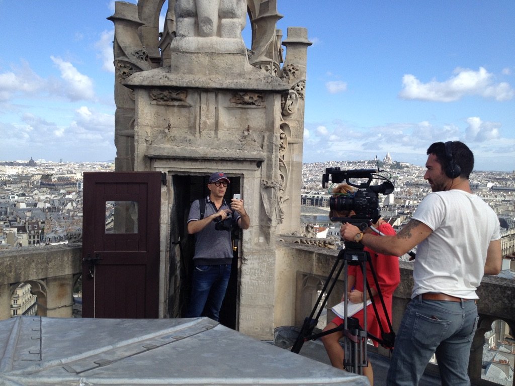 TourStJacques's tweet photo. Tournage de Télé Matin sur la Tour Saint-Jacques diffusé mercredi 9 août sur France 2 #paris #architecture #visite https://t.co/fQkd5e1xp8