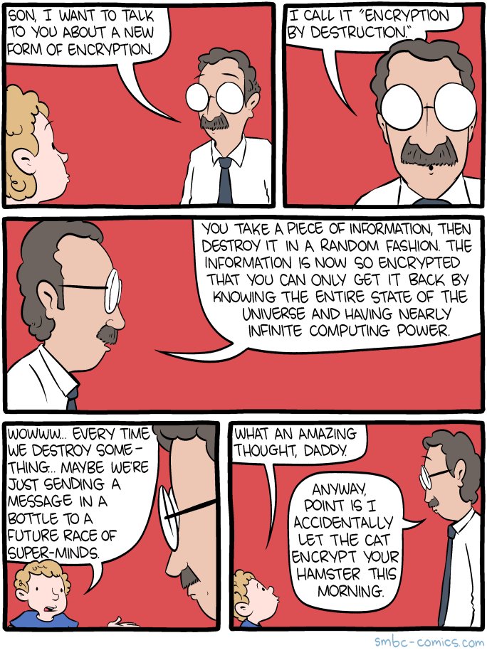 nixcraft's tweet image. New form of encryption. Taken from smbc-comics.com/comic/encrypti…