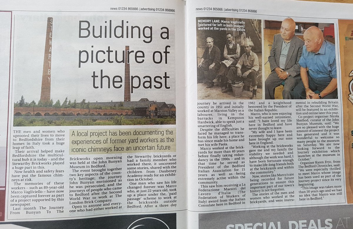 Brilliant to see The Journey From Bunyan To The Brickworks project in today's @bedfordnews - Thank you for featuring