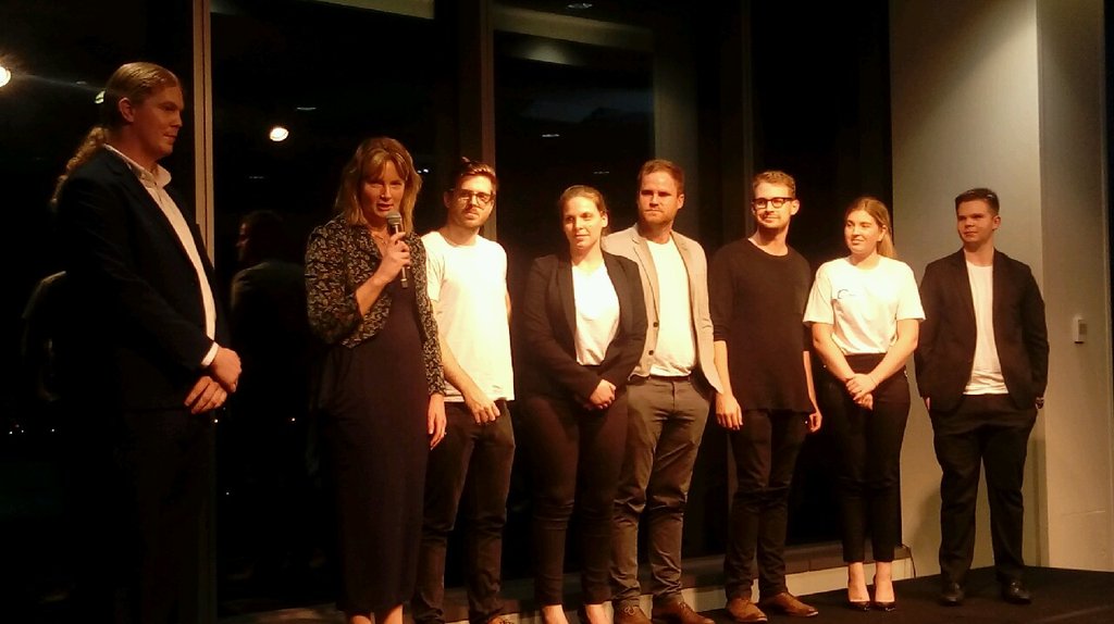 jandersdean's tweet photo. Michelle Wilkie from @jandersdean presenting the #jandersdean award for best presentation to #Cryptit 

#yourock #disruptinglaw #hackathon https://t.co/AL1CKnkjZ7