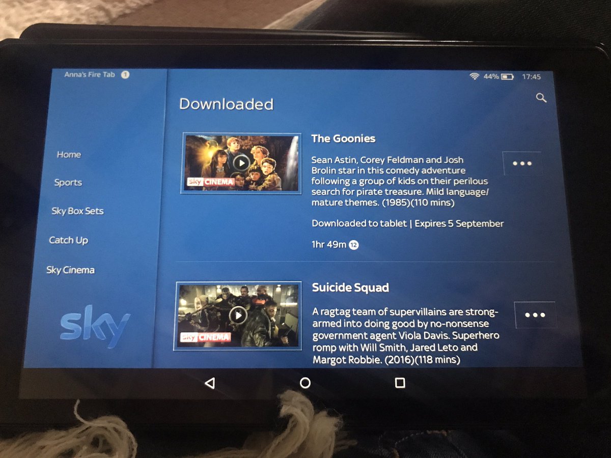 AnnakinBurke's tweet photo. I know how to rock a lengthy train journey #TheGoonies #SuicideSquad #gottohaveoptions #AmazonFireHD8 #organisedandreadytogo #trainready https://t.co/UuYHPKgNNh
