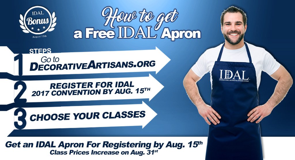 IDALorg's tweet image. Register for #Convention by Aug 15 &amp;amp; get a Free @IDALorg Apron, DecorativeArtisans.org #IamIDAL #art #faux #painting