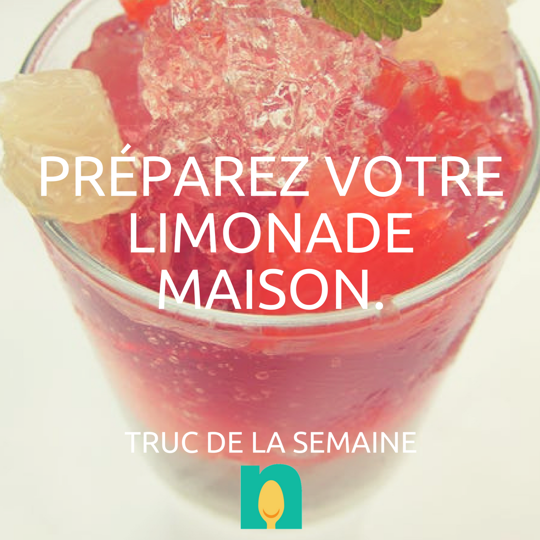 Rien de mieux qu’une limonade maison pour se rafraîchir et évitez le sucre ajouté! #TuesdayTip