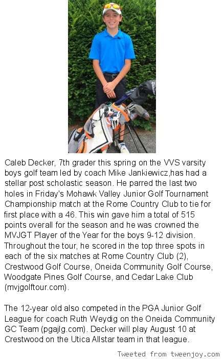 VVSRedDevils's tweet photo. VVS Golfer Caleb Decker having success this Summer #goVVSreddevils @VVSPride https://t.co/1Mi05CDjeX