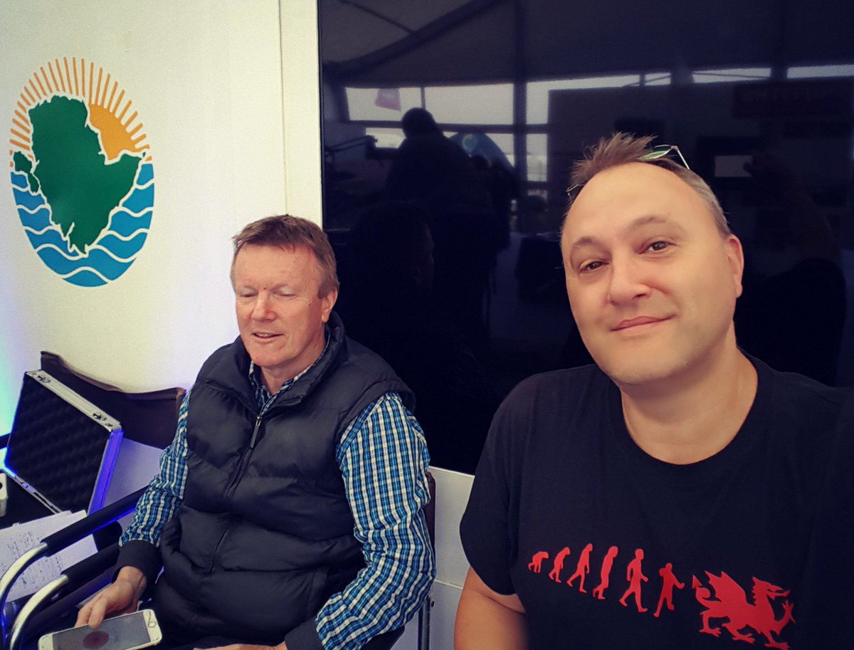 Kristoffer the #Druid talking #ADO and #Druidry about to go live on MônFM from the Eisteddfod field. It was all rather exciting.