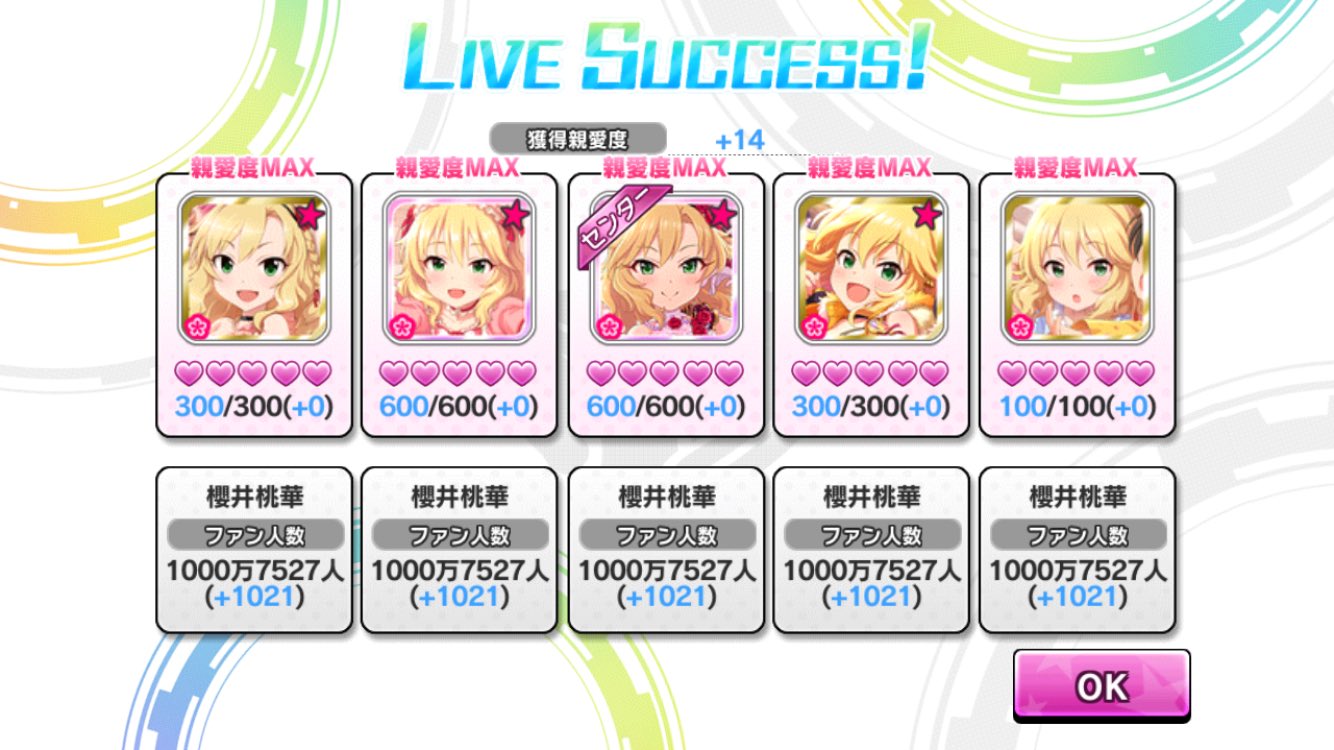 ジェガン デレステ始めて10ヶ月でちゃまのファン数が1000万突破しました まあ世の中にはちゃまのファン数 が1億3000万とかいるみたいだから まだまだですが これからも頑張ってファン増やしていこう デレステ 櫻井桃華 T Co 15ieattl7o