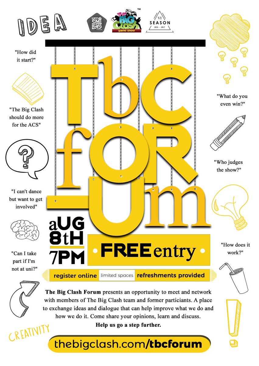 TheBigClash's tweet photo. Still a few spaces left for Tuesday! Register now to get a better insight on how TBC works or any questions you may have. FREE EVENT https://t.co/zQTqE0TWCw