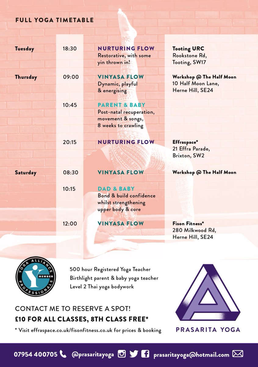 prasaritayoga's tweet photo. Great 1st #dadandbaby class, excited for #2 next Sat! Before that tho #TootingTuesday & the #Thursdaythree @TootingURC @TheHalfMoonPub #yoga https://t.co/bOE0WjBOZK