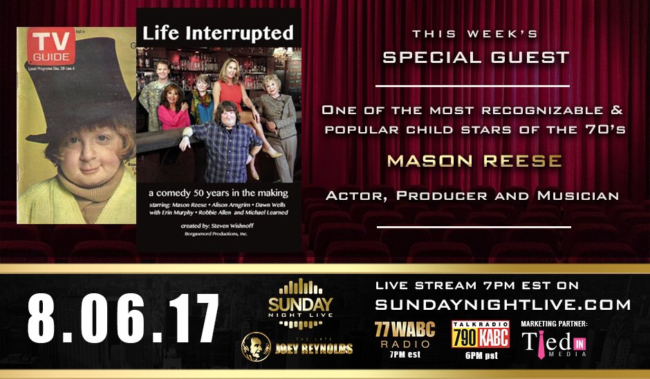 SundayNightLR's tweet photo. Tonight on Sunday Night Live with The Late Joey Reynolds, tune in to hear from Mason Reese...https://t.co/XjYEE1iIez https://t.co/kawpUNckQi
