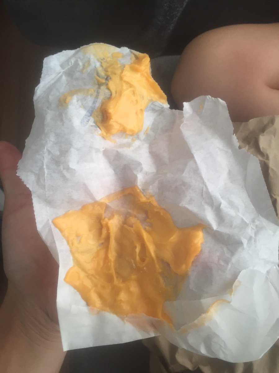 emwerths's tweet photo. Paid for extra cheese in a burger at @Miss_Millies and they literally put a piece of cheese in a bag and delivered it like this https://t.co/791Tujck7G