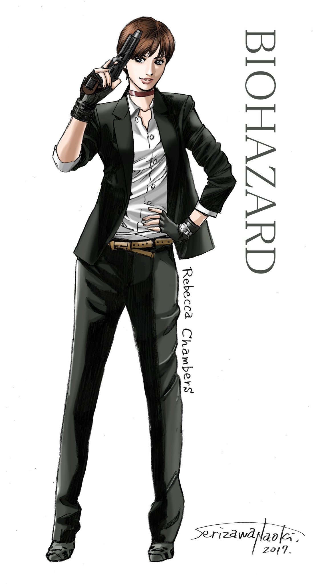 芹沢 直樹 No Twitter バイオハザード 黒服落書き レベッカ 酔っぱらって描いたので細部は適当です 明日 余裕があればもう一人描いて また今まで描いたキャラを並べた絵をアップしますよ W バイオハザード レベッカ バイオ黒服シリーズ