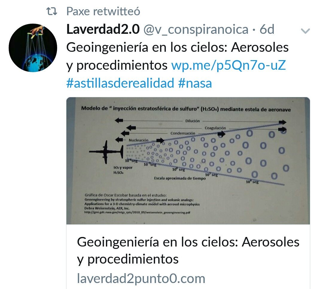 Geoingeniería en los cielos: aerosoles y procedimientos.
