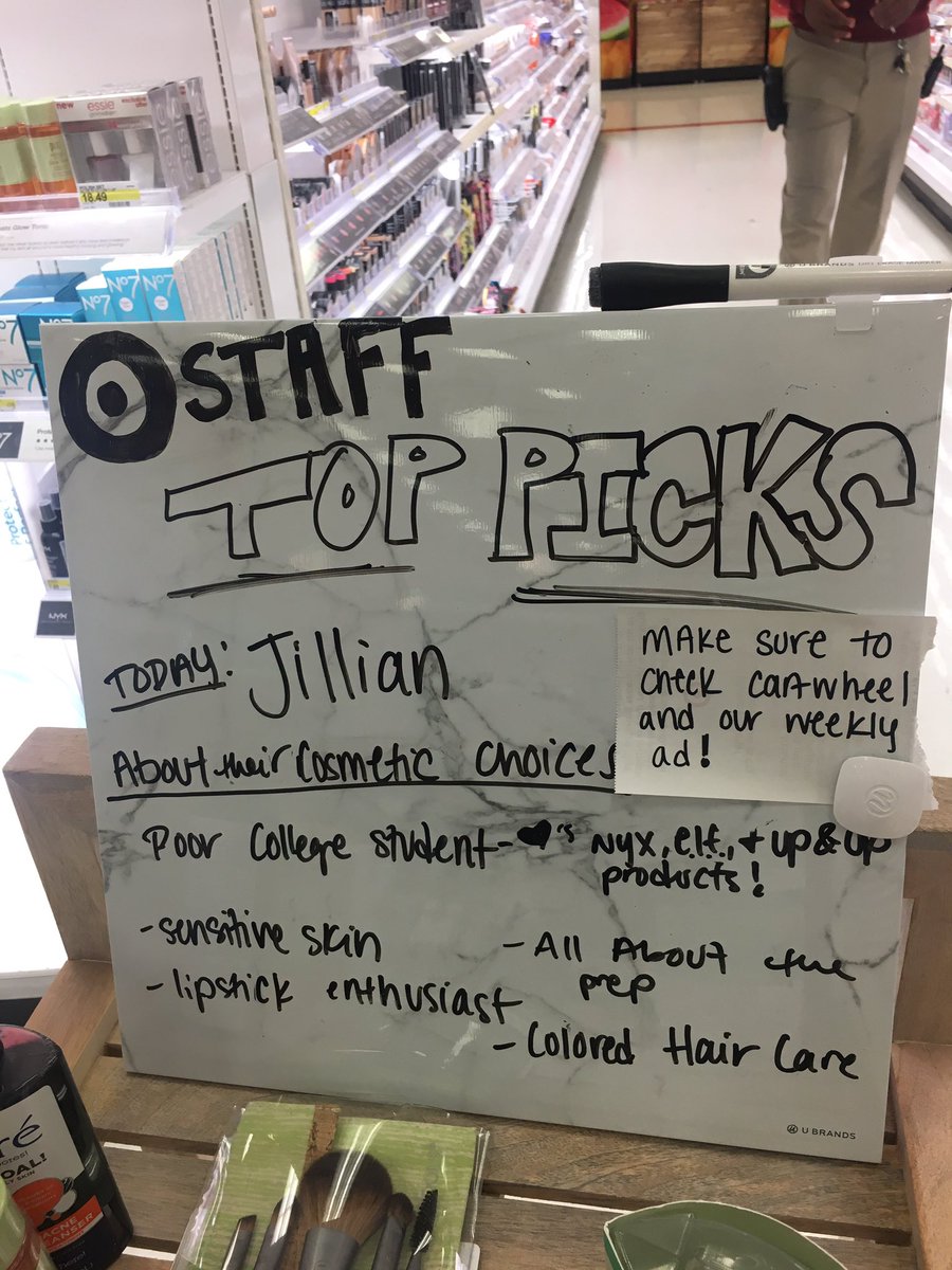 Mariah Wild (@etl_mariah) on Twitter photo Our Beauty Team Member's pick of the day! Gives the TM confidence and ownership of the items they are selling! <a href="/targetmilan/">Milan Virant</a> <a href="/Adam_Reiter/">Arbitrum Now</a> Our Beauty Team Member's pick of the day! Gives the TM confidence and ownership of the items they are selling! <a href="/targetmilan/">Milan Virant</a> <a href="/Adam_Reiter/">Arbitrum Now</a>