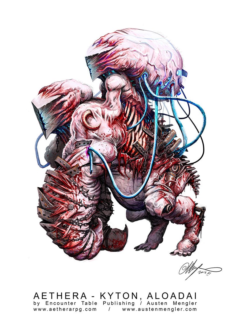 Kalindlara's tweet image. like, I'm not saying that technological horrors are my brand, but I did come up with this thing for @aetheraRPG