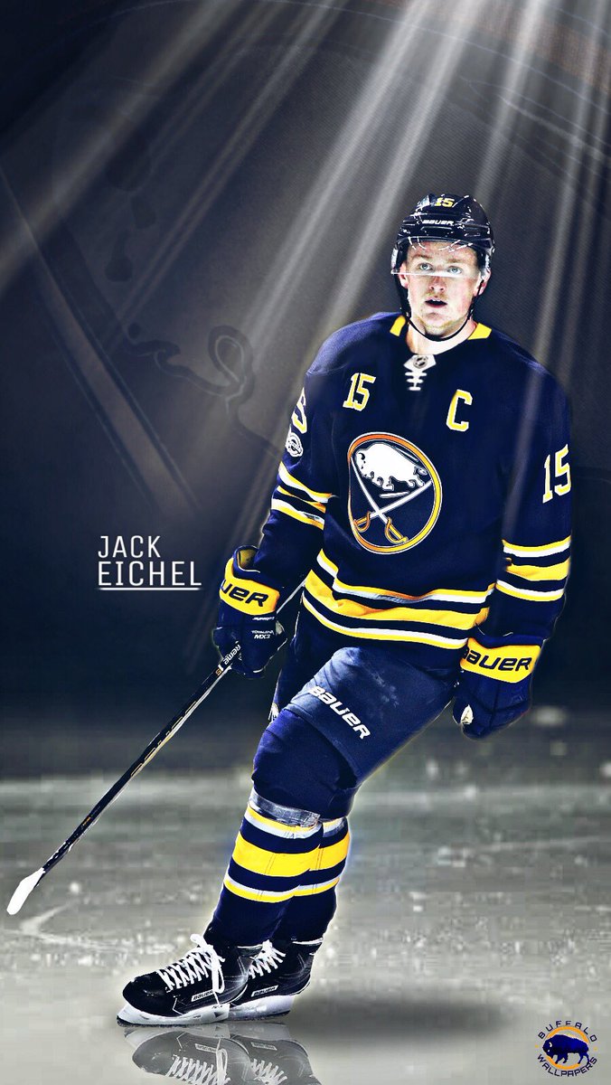 Download Jack Eichel Buffalo Sabres Stripes Wallpaper