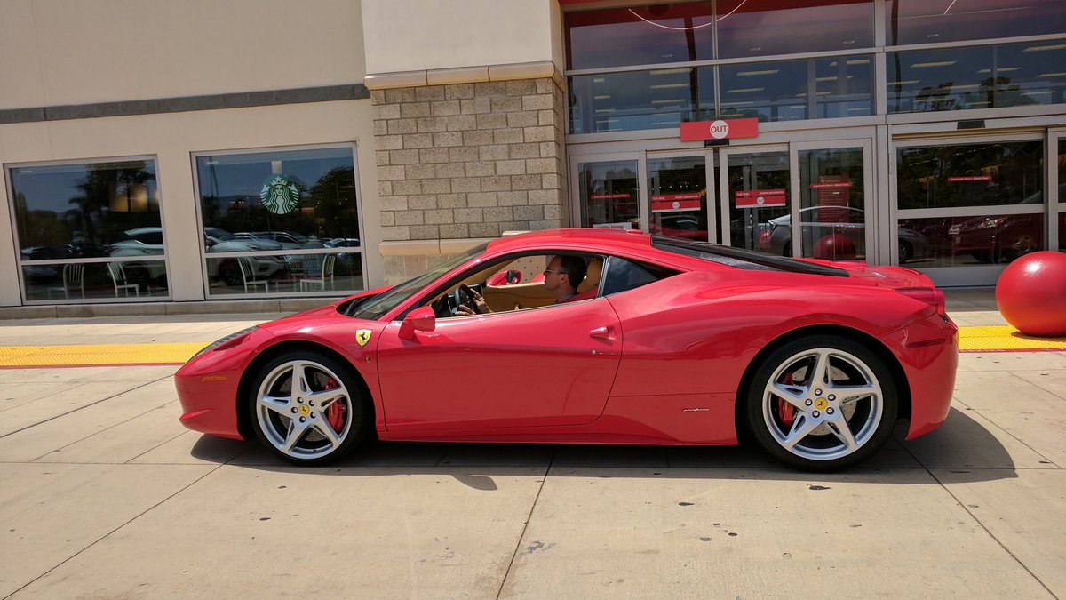 KeepersExotics's tweet photo. Walked in to get office supplies from target and was almost hit by 6 figures. Damn it California! #ferrari458 #458 #carspotter #cars https://t.co/1s97VTa0pB