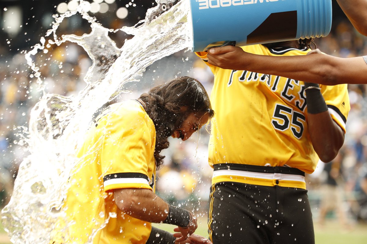 Pirates's tweet photo. Welcome back, @SeanJRodriguez1!
#SeanGONE #Walkoff #RAISEIT https://t.co/OMtxF0Y5SR