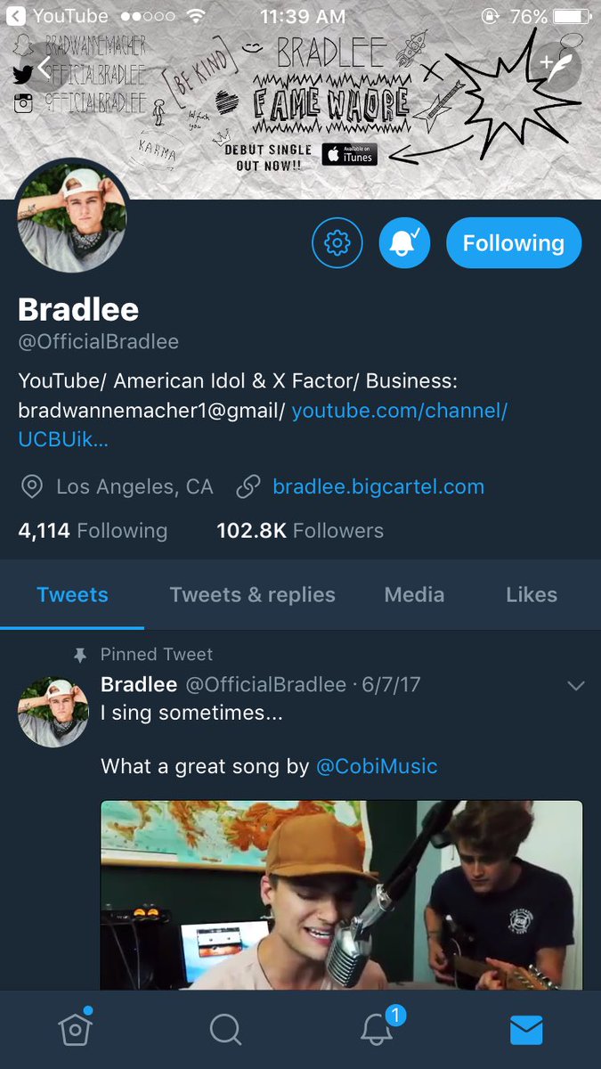 SamandCoby's tweet photo. @OfficialBradlee  https://t.co/UAC4k6emia