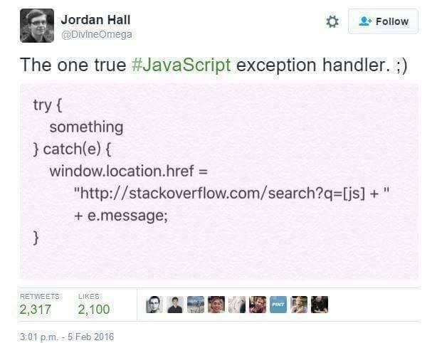 juanyo's tweet image. The one true #Javascript exception handler